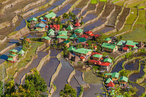 Village in Batad rice terraces, Luzon island, Philippines