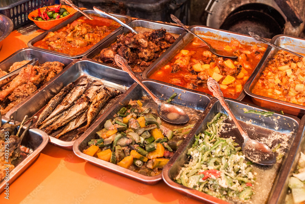 Fototapeta premium Food stall at Quiapo market in Manila, Philippines