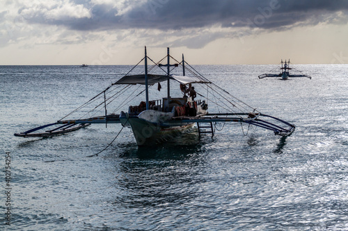 Bangka (paraw), double-outrigger boat, Boracay island, Philippines