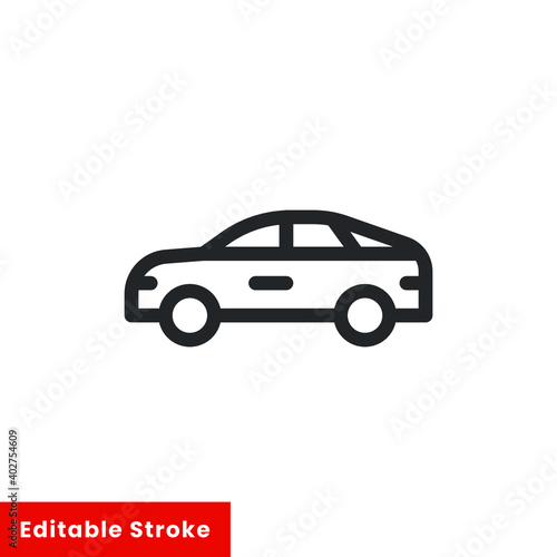 Car line icon for web template and app. Editable stroke vector illustration design on white background. EPS 10