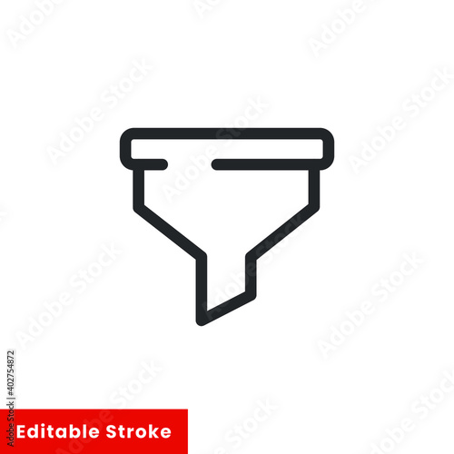 Filter line icon for web template and app. Editable stroke vector illustration design on white background. EPS 10
