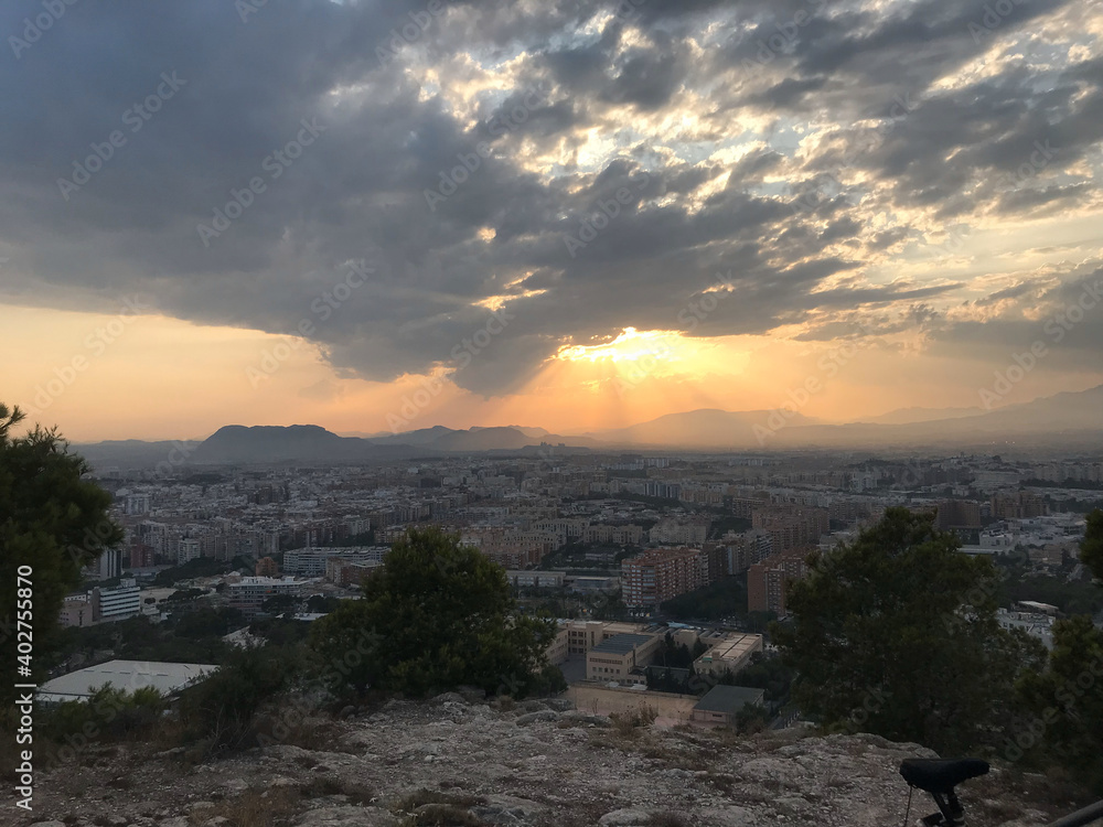 Beautiful and colorful sunset with cloud in the mountain, spain Beautiful and colorful sunset with cloud in the mountain, spain