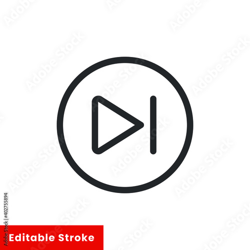 Free Download Next button line icon for web template and app. Editable stroke vector illustration design on white background. EPS 10 - GFXLoad