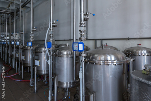 фотографія Stainless steel containers - filters are filled with high-quality granular activated carbon