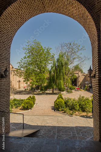 Courtyard of Sa'd al-Saltaneh Caravanserai turned into bazaar in Qazvin, Iran photo