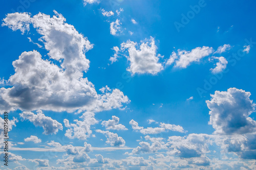 Blue sky with clouds. blue sky background. copyspace.