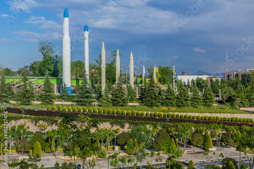Bilde på lerret Various missiles in a park in Tehran, Iran.