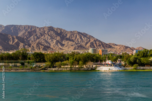 River Syr Darya in Khujand, Tajikistan
