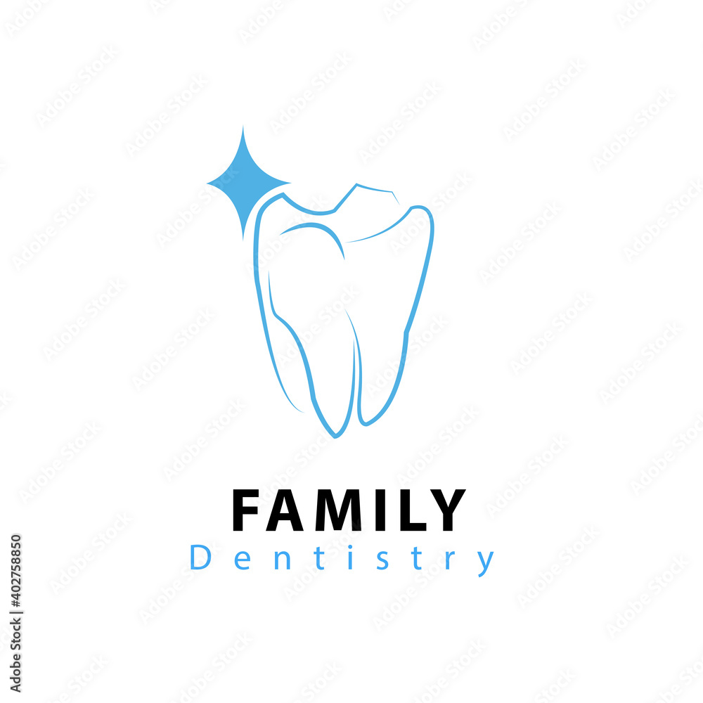Tooth Teeth Dentist Dental dentistry with Stars logo design