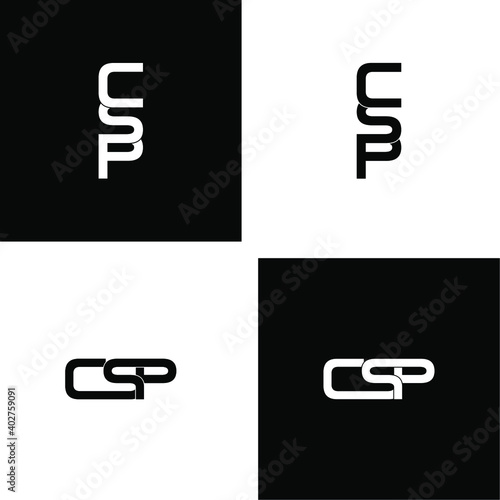 Wallpaper Mural csp letter original monogram logo design set Torontodigital.ca