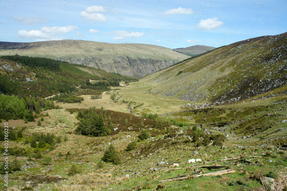Hike around Fraughan Rock Valley, Wicklow Mountains, Ireland.	