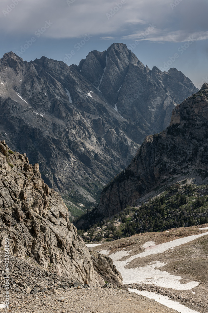 Jagged Ridges Criss Cross Toward Valley Below