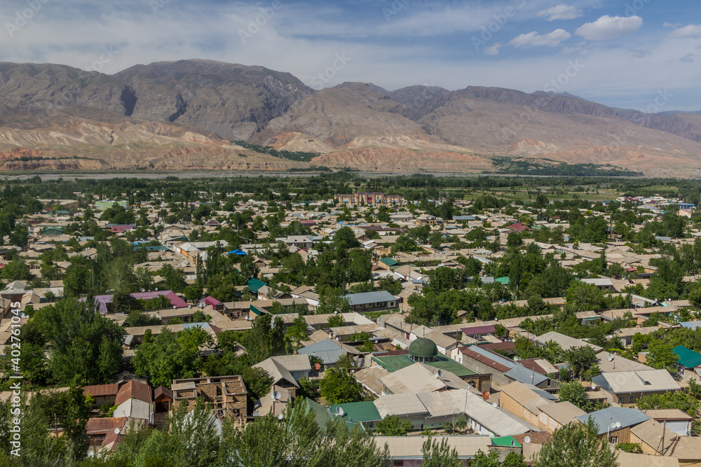 Aerial view of Penjikent in Tajikistan