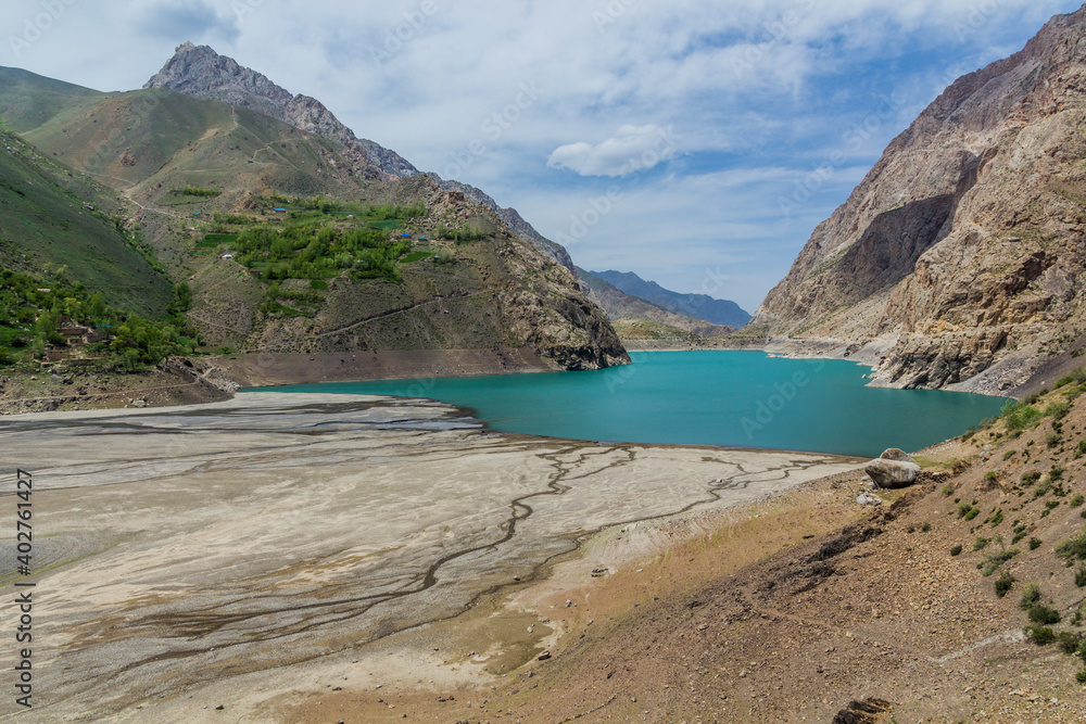 Fototapeta premium Marguzor lake in Haft Kul in Fann mountains, Tajikistan