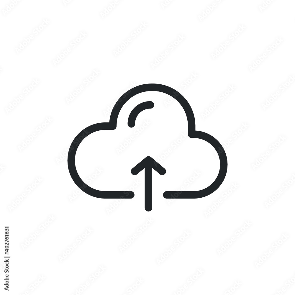 Cloud computing, upload data line icon for web template and app. Vector illustration design on white background. EPS 10 Cloud computing, upload data line icon for web template and app. Vector illustration design on white background. EPS 10