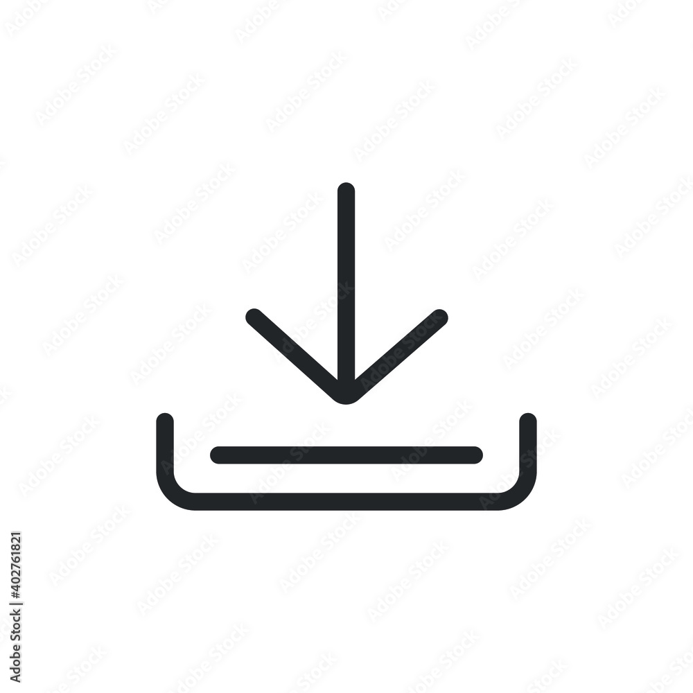 Download symbol, down arrow line icon for web template and app. Vector illustration design on white background. EPS 10 Download symbol, down arrow line icon for web template and app. Vector illustration design on white background. EPS 10