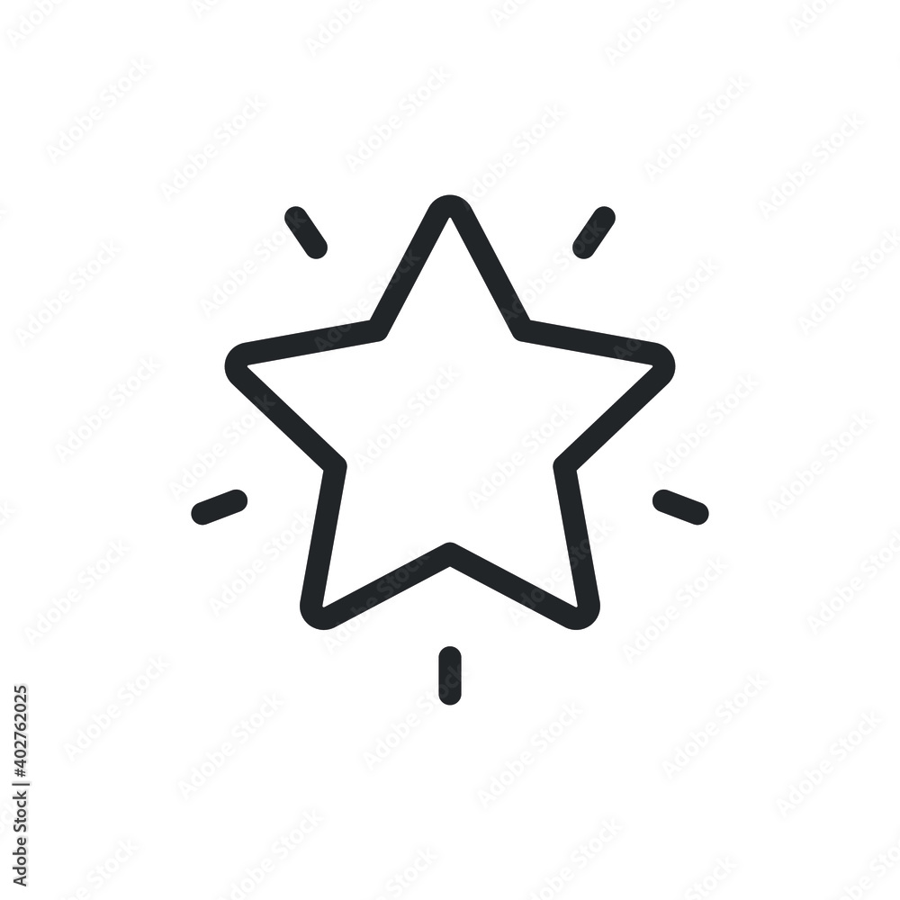 Obraz premium Favorites, star rating line icon for web template and app. Vector illustration design on white background. EPS 10