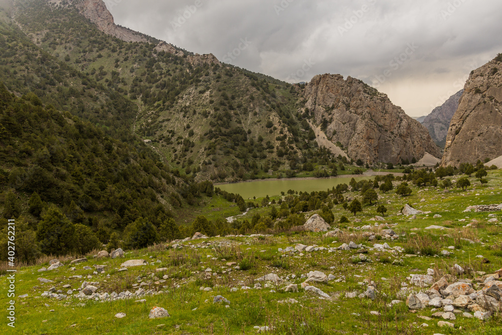 Fototapeta premium Wild landscape of Fann mountains, Tajikistan