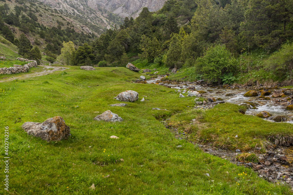 Urech stream near Artuch in Fann mountains, Tajikistan