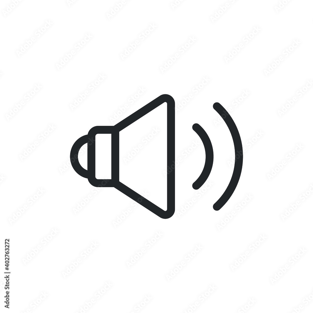 Speaker sound line icon for web template and app. Vector illustration design on white background. EPS 10 Speaker sound line icon for web template and app. Vector illustration design on white background. EPS 10