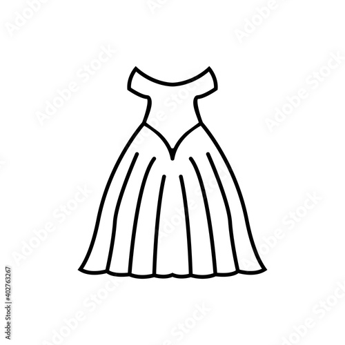 Weddign dress icon design template vector isolated illustration