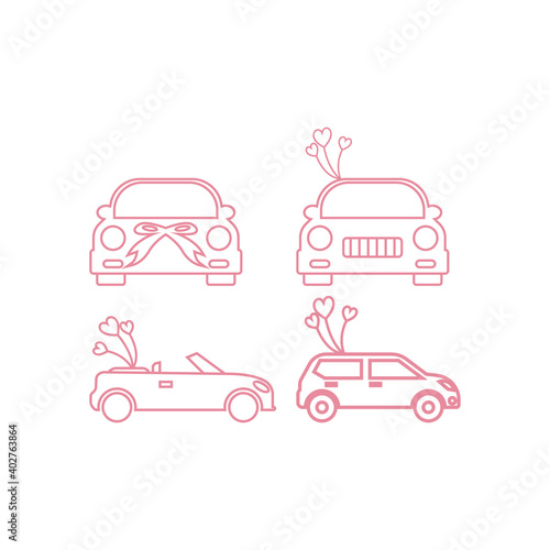 Wedding car icon design template vector isolated illustration