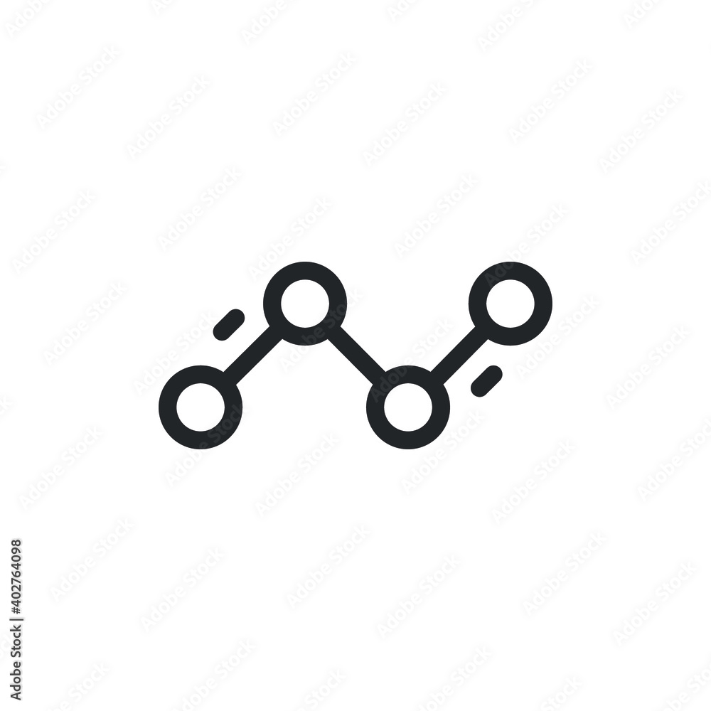 Line chart graphic outline icon for web template and app. Vector illustration design on white background. EPS 10