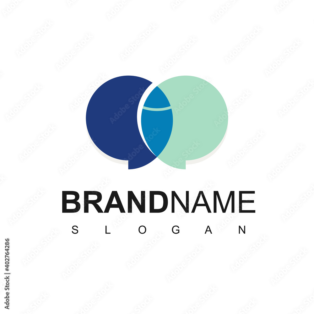 Fish Logo Design Template, Fish Consult, Fish Talk, Fish Chat Symbol Fish Logo Design Template, Fish Consult, Fish Talk, Fish Chat Symbol
