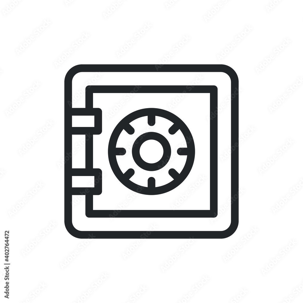 Safebox line icon for web template and app. Vector illustration design on white background. EPS 10 Safebox line icon for web template and app. Vector illustration design on white background. EPS 10