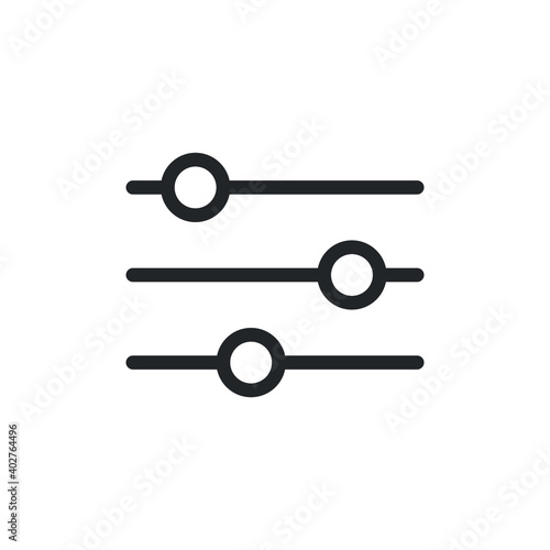 Settings bar line icon for web template and app. Vector illustration design on white background. EPS 10