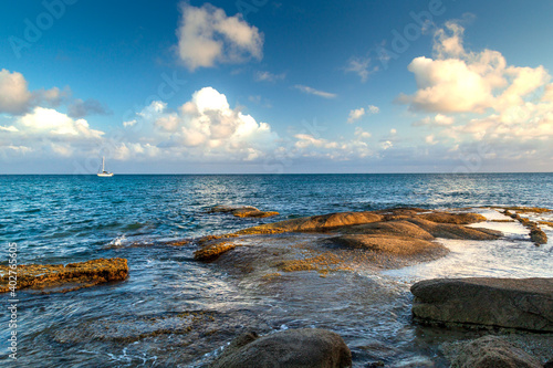 Rocky beach on the island of Vieques, Puerto Rico