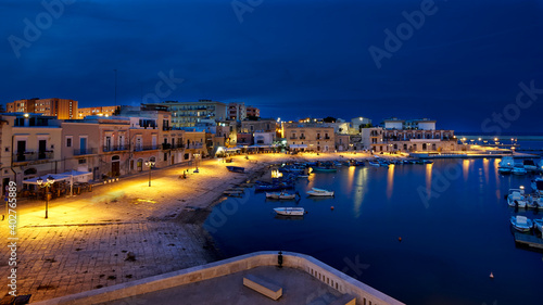 Photos Old Harbor Of Bisceglie At Night Puglia Apulia Italy