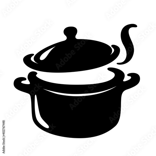 The soup pot is boiling photo