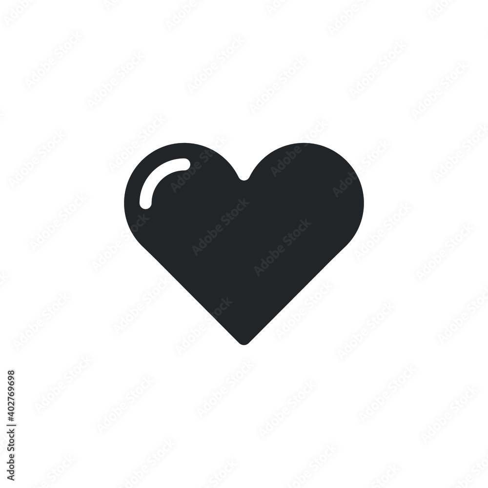 Heart glyph icon for web template and app. Vector illustration. design on white background. EPS 10