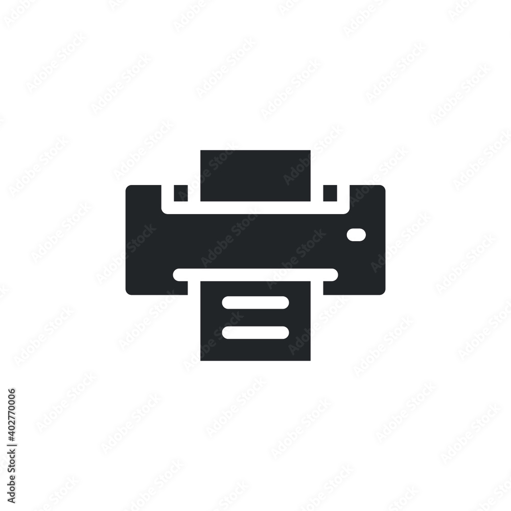 Printer glyph icon for web template and app. Vector illustration. design on white background. EPS 10 Printer glyph icon for web template and app. Vector illustration. design on white background. EPS 10