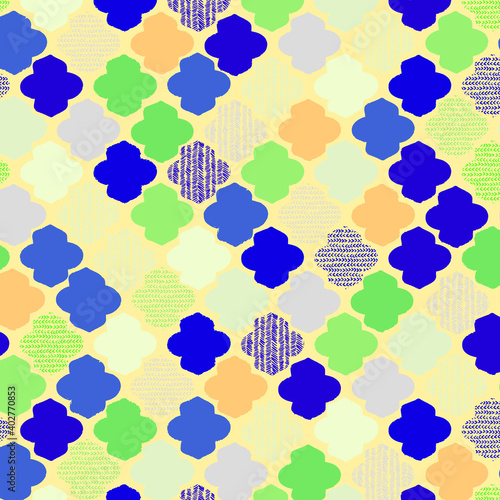 abstract colorful square minimalist texture with colorful leaf and flower pattern on colored.