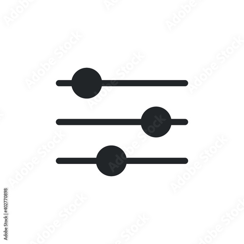 Settings bar glyph icon for web template and app. Vector illustration. design on white background. EPS 10