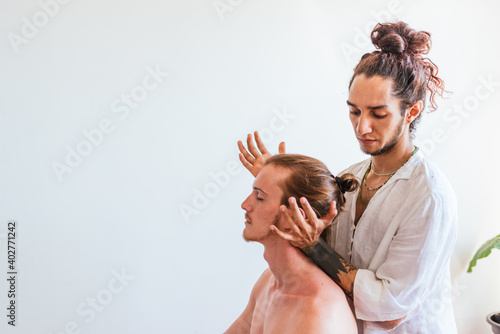 Man Receiving Relaxing Neck Massage