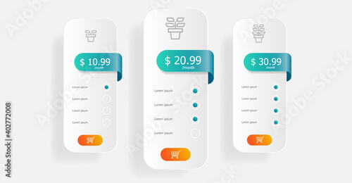 price table template vector illustration