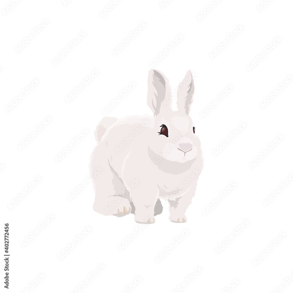 Rabbit bunny farm animal icon, vector cattle farming and meat food product symbol. Cartoon isolated bunny rabbit, butcher shop, farm market and Easter animal Rabbit bunny farm animal icon, vector cattle farming and meat food product symbol. Cartoon isolated bunny rabbit, butcher shop, farm market and Easter animal
