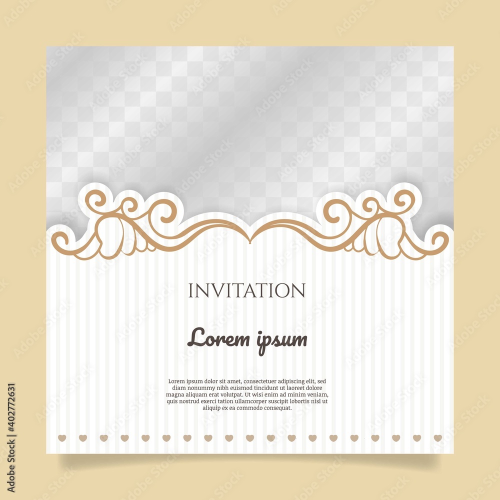 Fototapeta premium Wedding couple invitation card. - Vector.