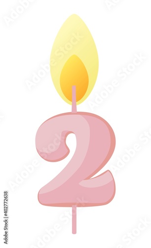2歳のお誕生日のキャンドル