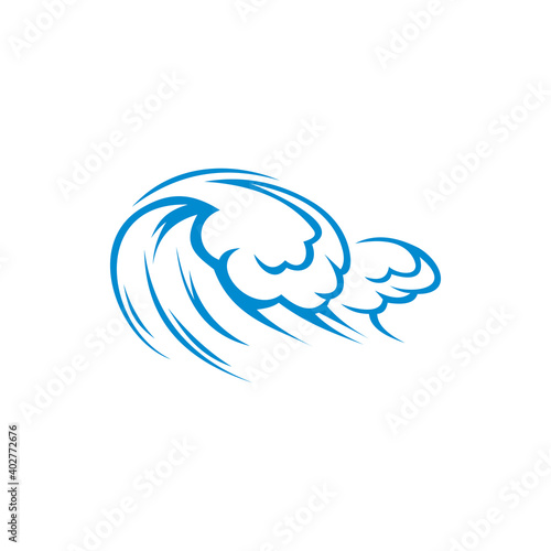 Hurricane on sea or ocean, storming waves isolated blue water splashes. Vector windstorm, tempest gale