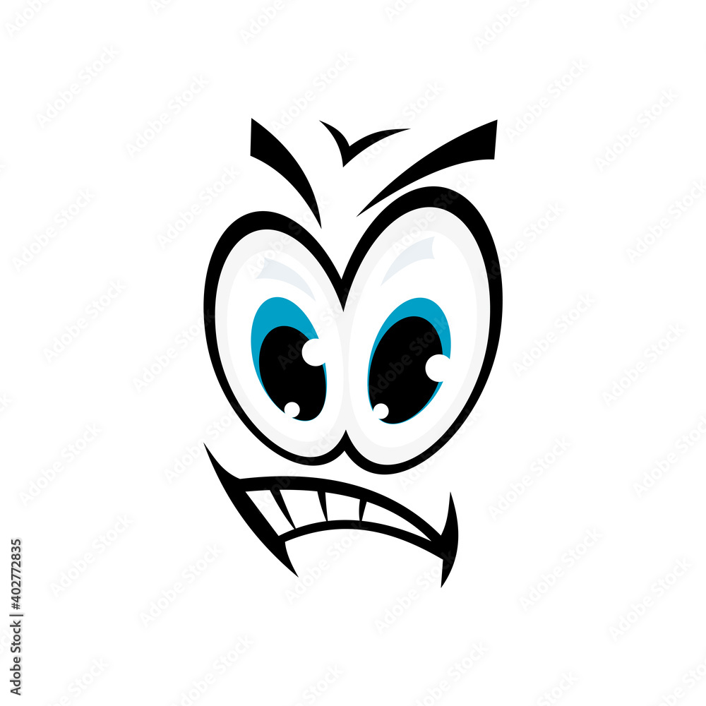 Emoji with wicked toothed smile isolated symbol. Vector grinning teeth smiley, giggling emoticon Emoji with wicked toothed smile isolated symbol. Vector grinning teeth smiley, giggling emoticon