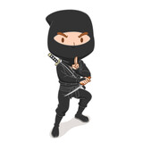 Cartoon character of Japanese ninja warrior.