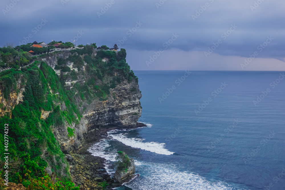 Huge cliffs near the Pura Luhur Uluwatu Temple in Bali