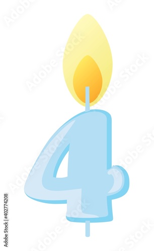 4歳のお誕生日のキャンドル