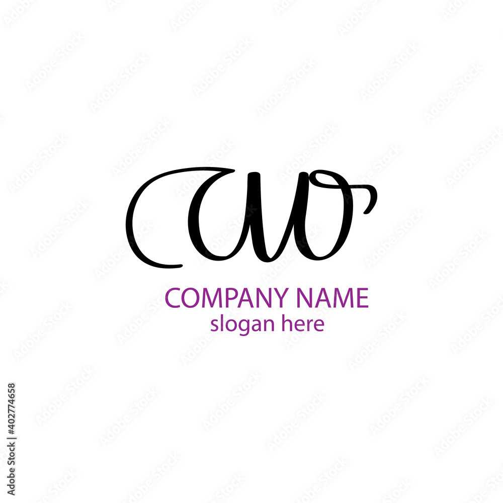Fototapeta premium ao initials logo handwritten design illustration vector