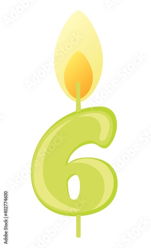 6歳のお誕生日のキャンドル