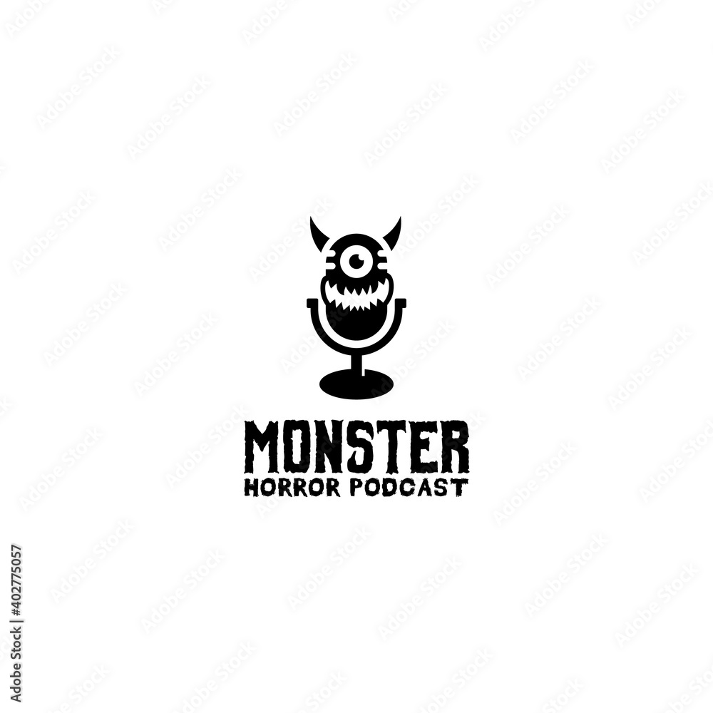 Horror Podcat Logo Design Vector Horror Podcat Logo Design Vector